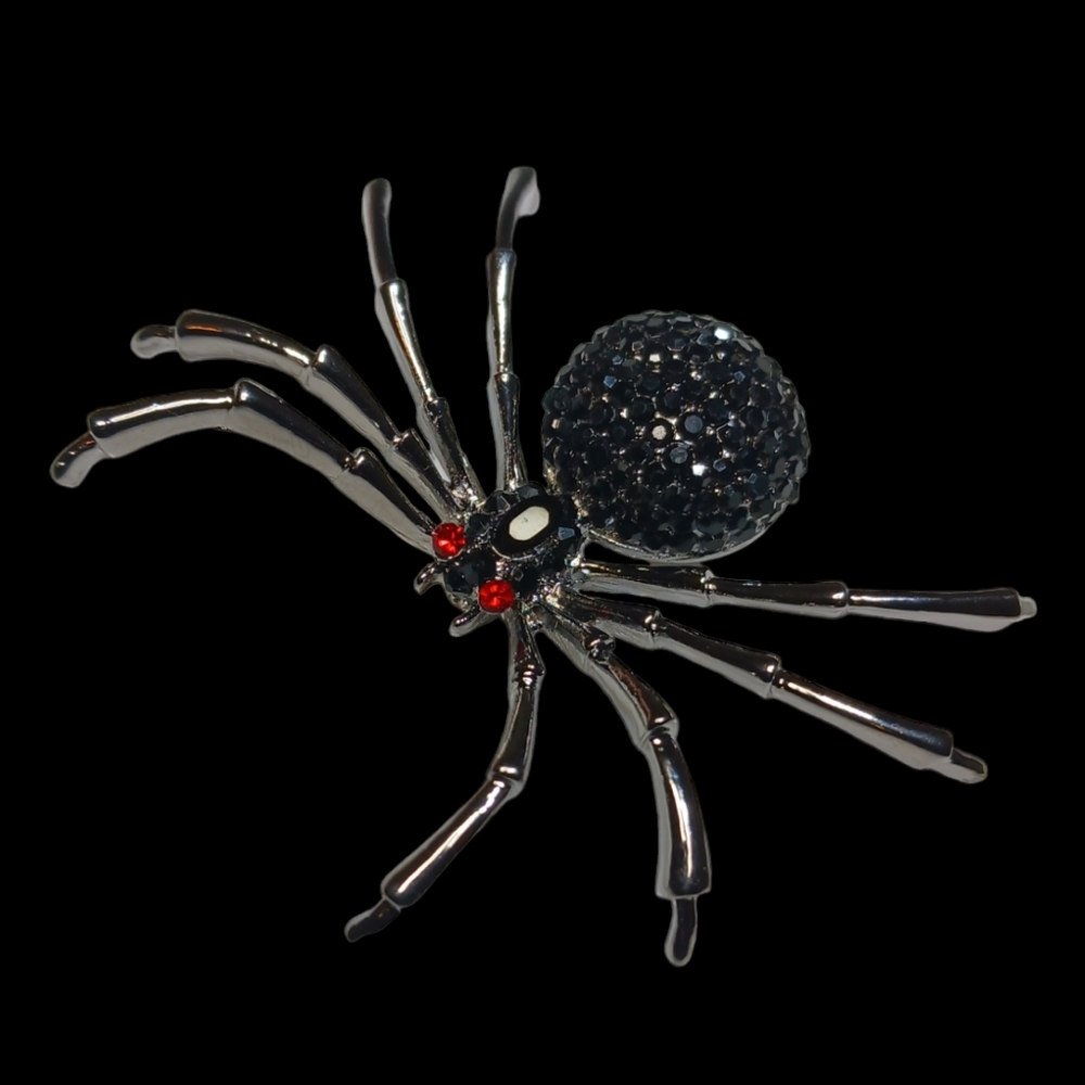 Bling Spider Pin Rhinestone Brooch